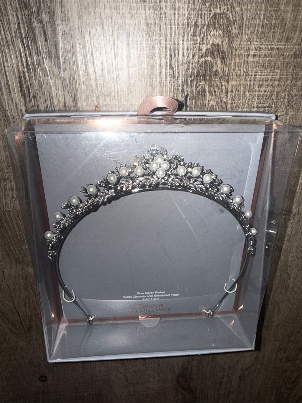 Silver Pearl & Crystal Accent Tiara - Believe Brilliance